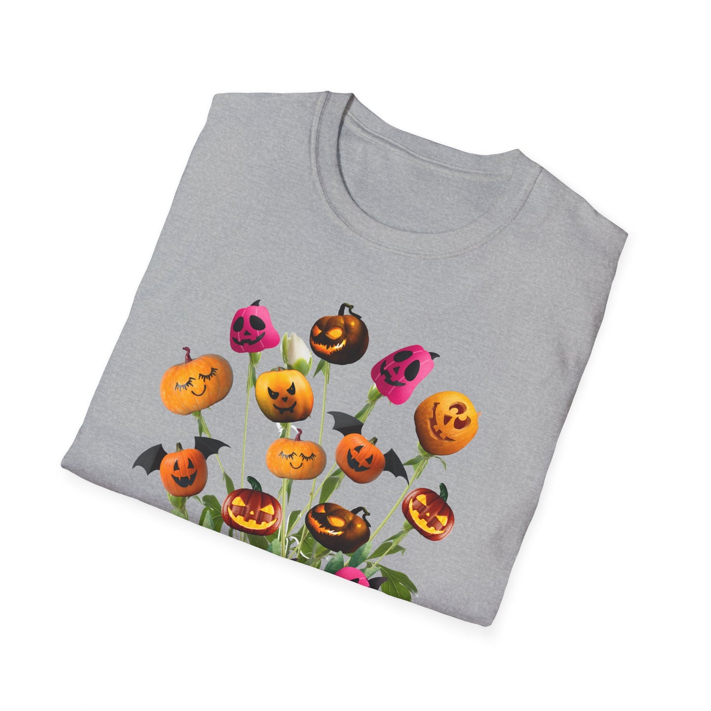 Halloween Pumpkin Bouquet T-Shirt, Cute Fall Tee, Unisex Graphic Shirt, Ideal for Halloween Parties, Seasonal Gift Idea