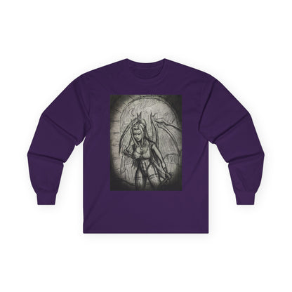 Gothic Winged Demon Long Sleeve Tee