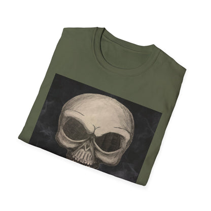 Skull Art Unisex Softstyle T-Shirt - Edgy Graphic Tee for Halloween, Festival Wear, Music Lovers, Gift Idea, Casual Style