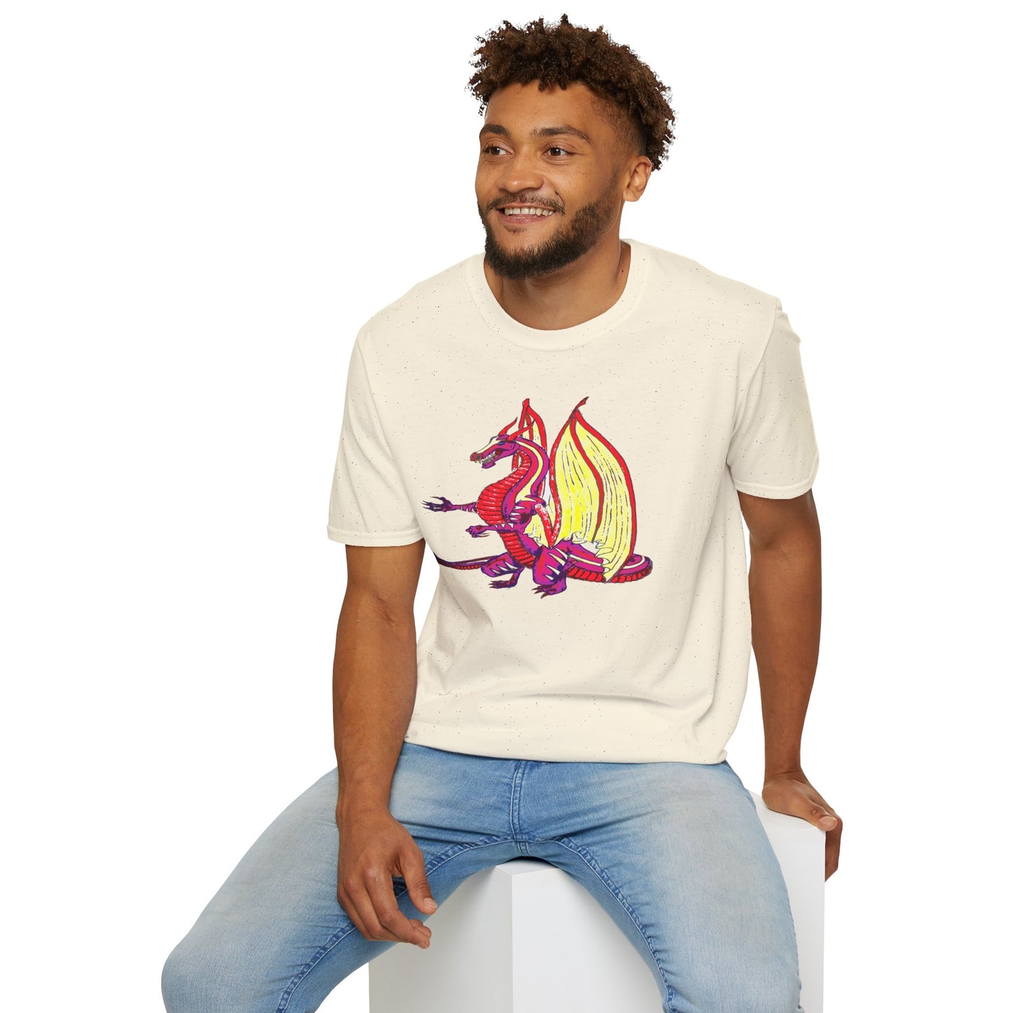 Red Dragon Graphic Unisex T-Shirt, Softstyle Tee, Unique Gift, Casual Wear, Fantasy Lover Apparel, Ideal for Conventions, Birthdays