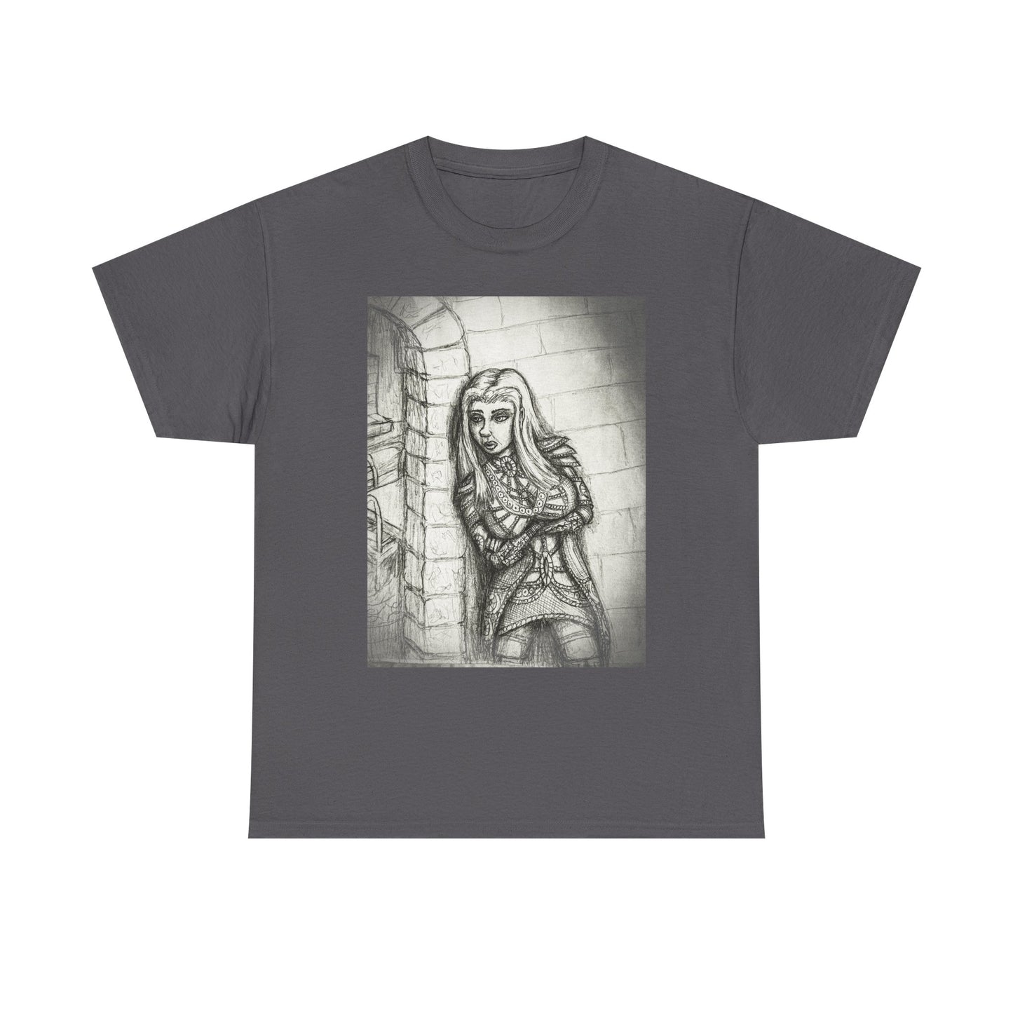 Fantasy Female Elf B & W Unisex Tee