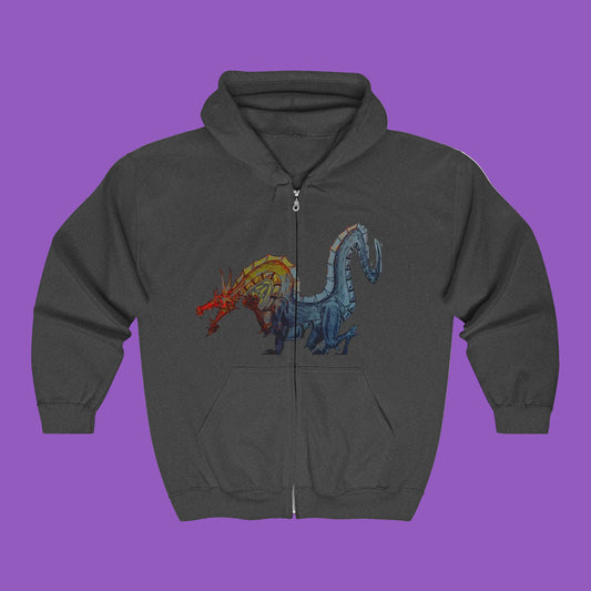 Skeleton Multicolor Dragon Hoodie - Unisex