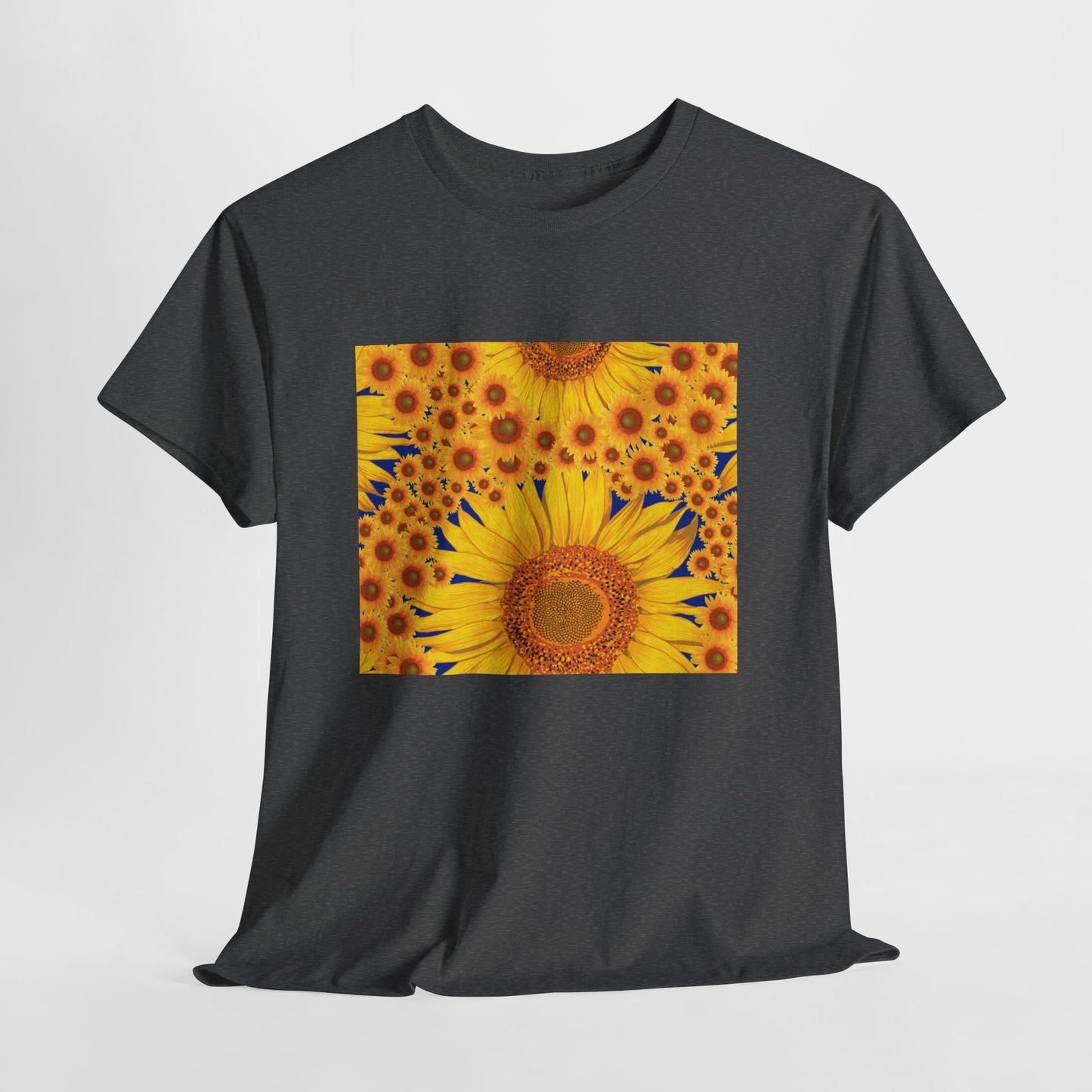 Sunflower Vibes Unisex Heavy Cotton Tee - Perfect for Summer, Nature Lovers, Gardening Celebrations, Casual Wear, Gift Ideas