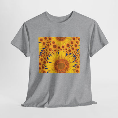 Sunflower Vibes Unisex Heavy Cotton Tee - Perfect for Summer, Nature Lovers, Gardening Celebrations, Casual Wear, Gift Ideas