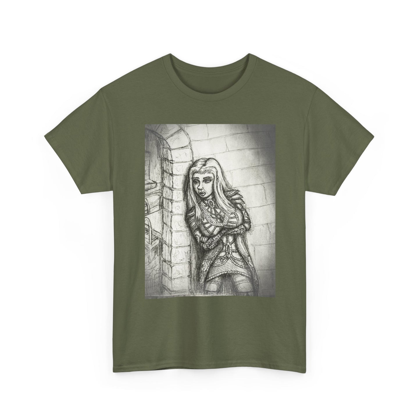 Fantasy Female Elf B & W Unisex Tee