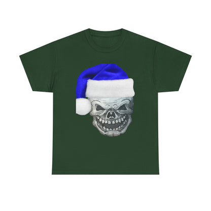Skull in Blue Santa Hat T-Shirt