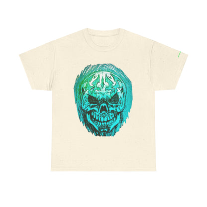 Vibrant Green Skull Graphic Tee - Unisex Heavy Cotton