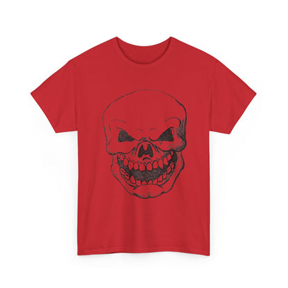 Sketched Skull Tee — Grinning Skull Graphic T-Shirt