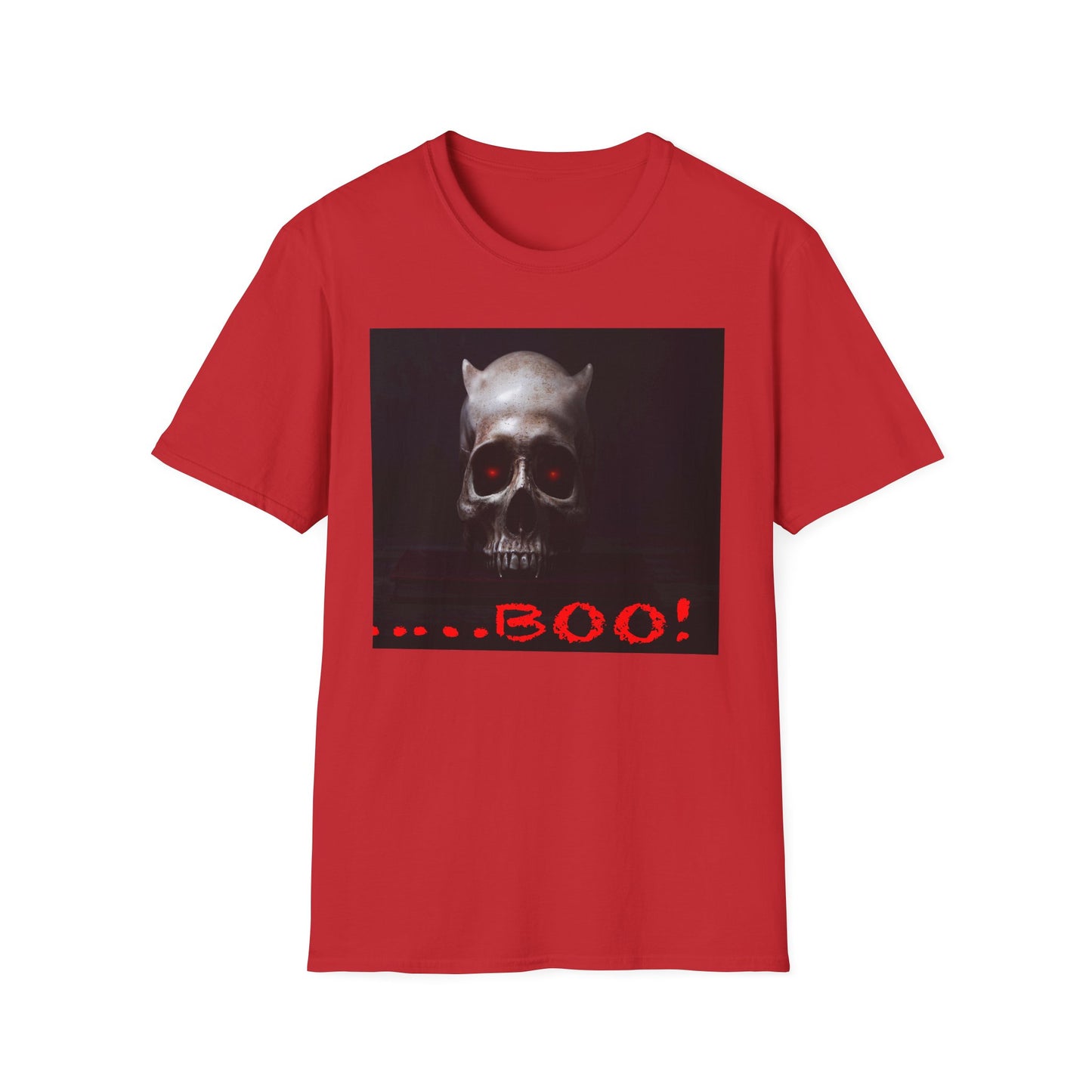 Spooky Demon Boo T-Shirt | Halloween Costume Tee | Unisex Softstyle Tee | Boo! Graphic Shirt | Casual Wear | Comfortable Halloween Apparel