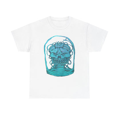 Vibrant Turquoise skull original design Unisex Heavy Cotton Tee