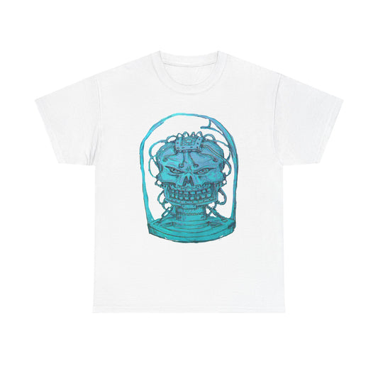 Vibrant Turquoise skull original design Unisex Heavy Cotton Tee