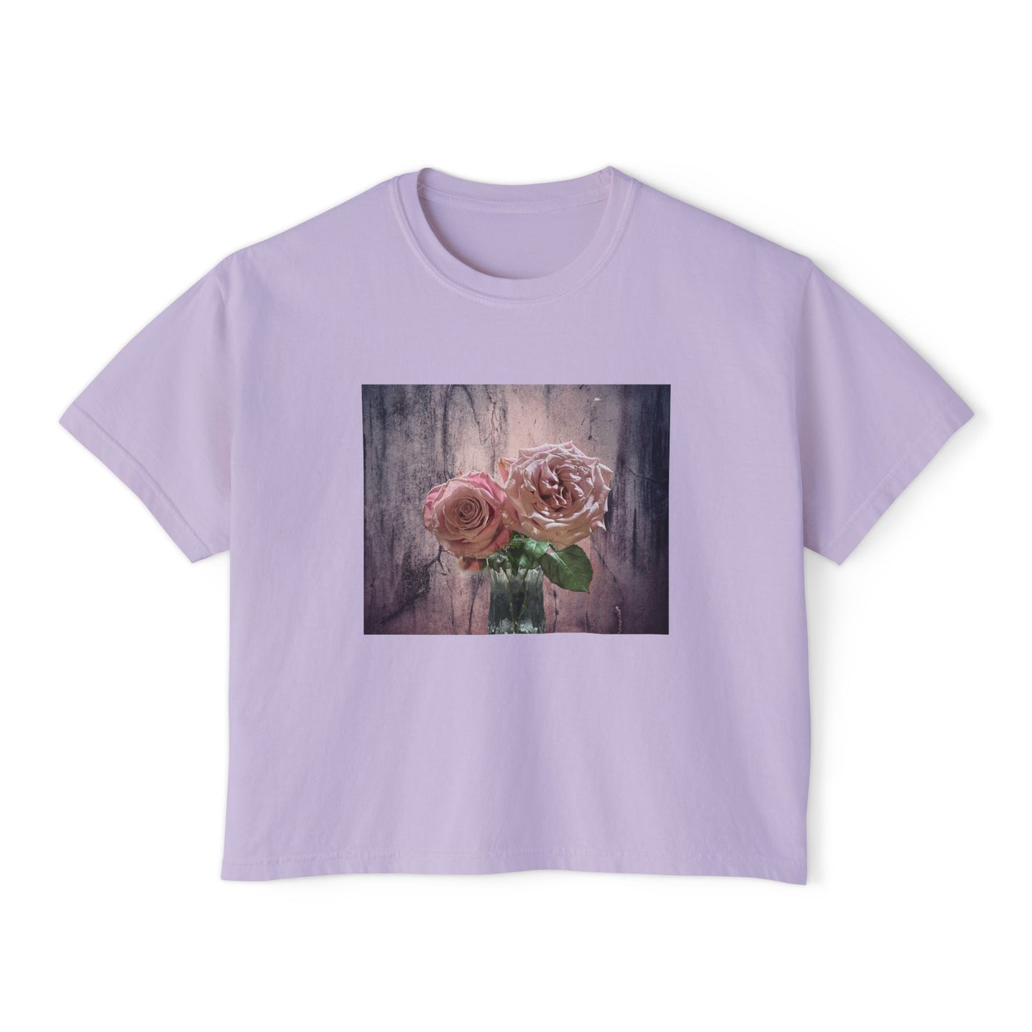 Floral Women's Boxy Tee, Casual Top, Gift for Her, Summer Style, Vintage Bloom Graphic Tee, Everyday Wear
