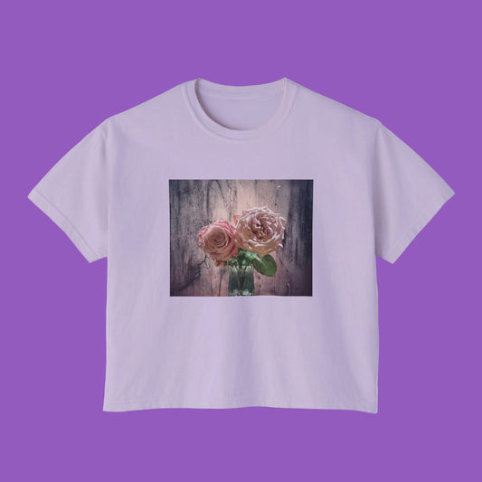 Floral Original Roses Boxy Tee-Boho Vibes