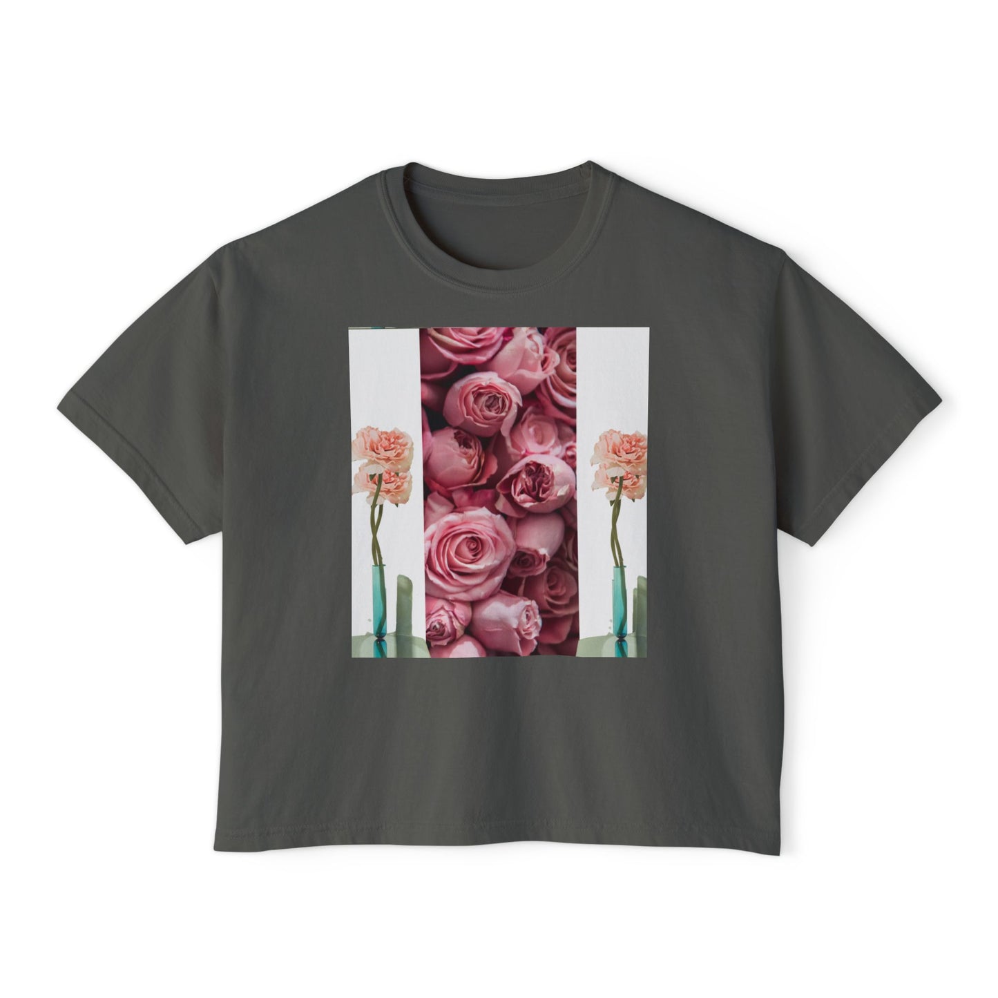 ROSE COLUMNS Women's Boxy Tee, Perfect for Spring, Casual Wear, Gift for Her, Everyday Chic, Comfort Fashion