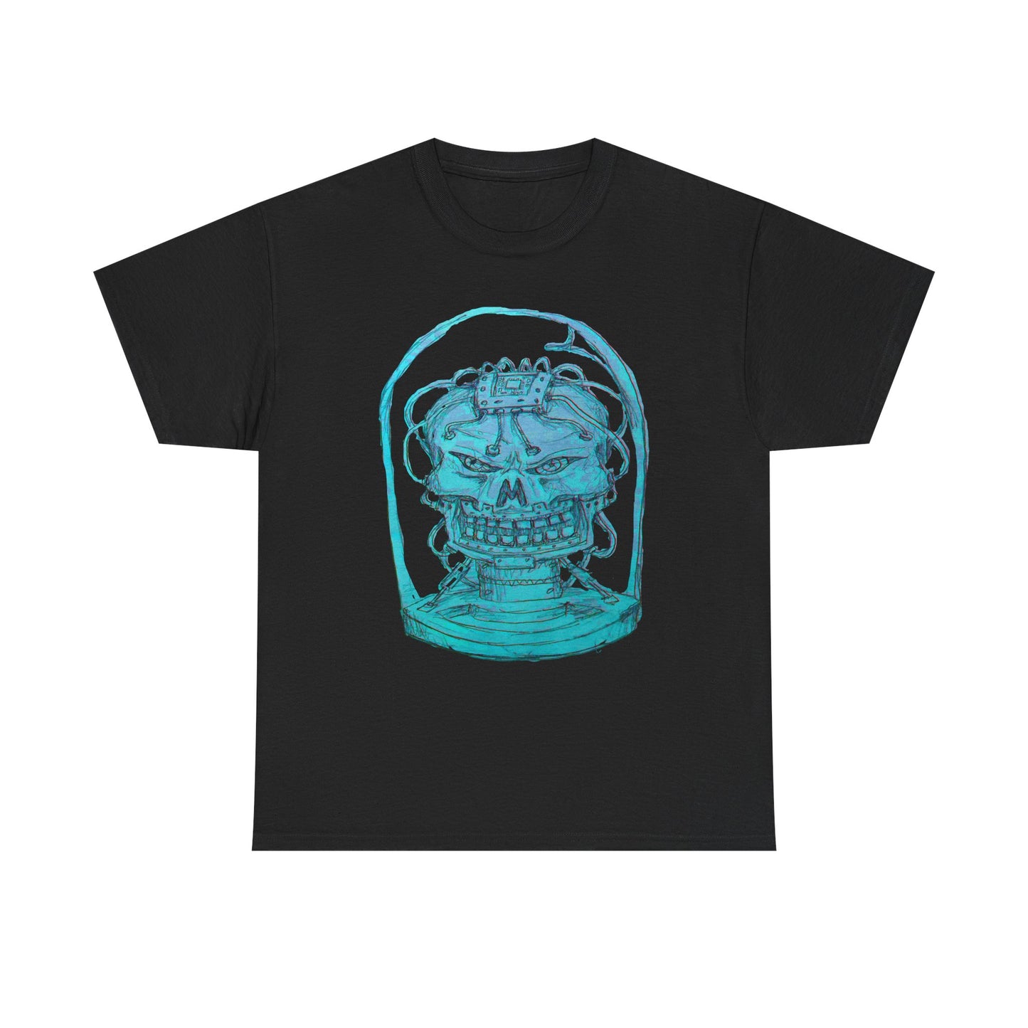 Vibrant Turquoise skull original design Unisex Heavy Cotton Tee