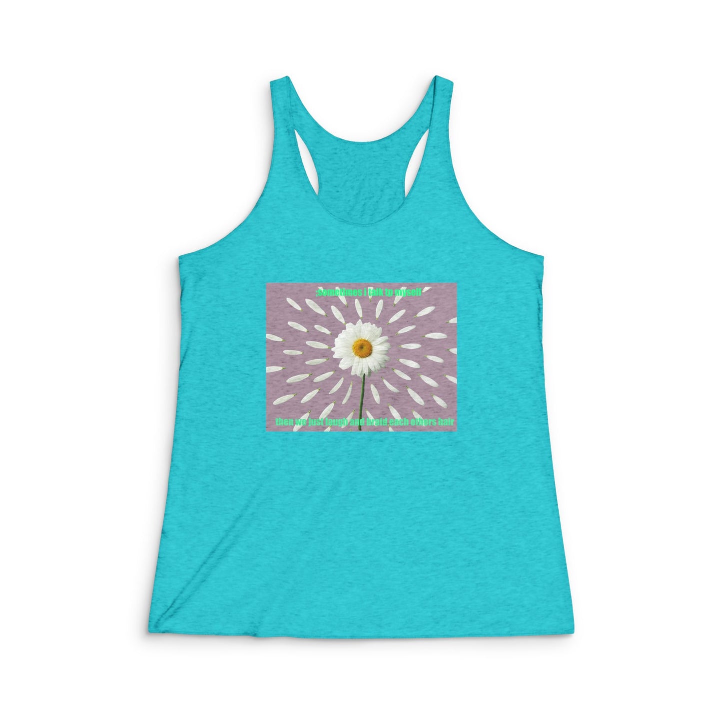 Daisy Dreams inner voices Women's Racerback Tank Top, Summer Workout Shirt, Floral Graphic Tee, Yoga Top, Gift for Her, Outdoor Activewear