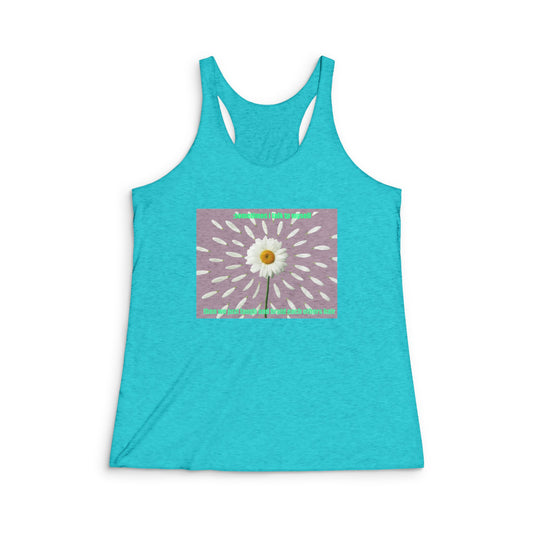 Daisy Dreams inner voices Women's Racerback Tank Top, Summer Workout Shirt, Floral Graphic Tee, Yoga Top, Gift for Her, Outdoor Activewear