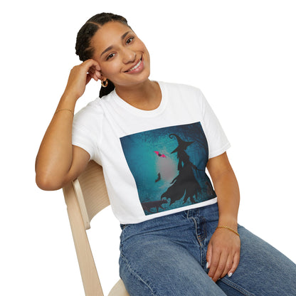 Magical Witch Art T-Shirt, Halloween Tee, Witchy Apparel, Gift for Her, Cute Graphic Shirt, Soft Unisex T-Shirt