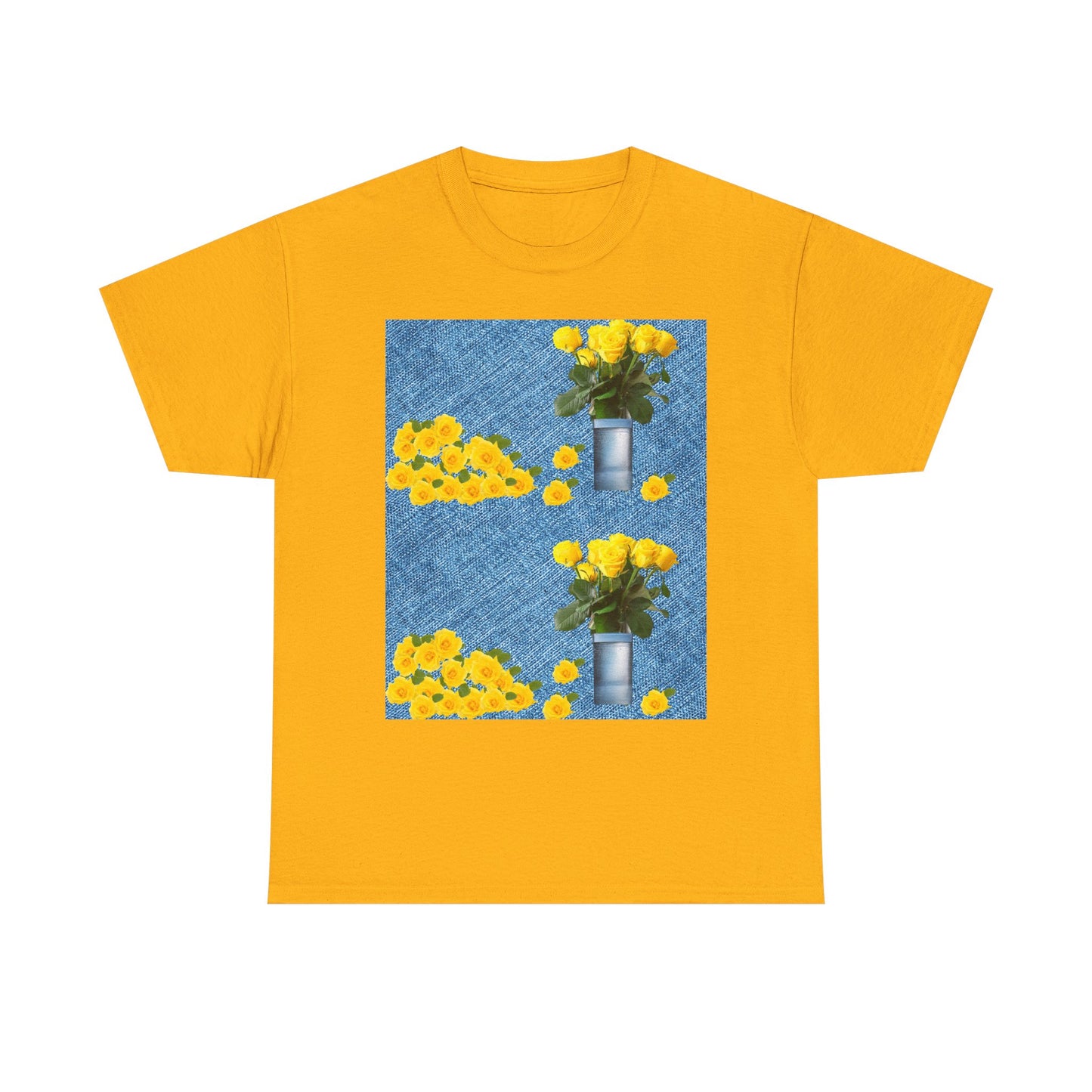 Sunflower double the pretty Bouquet Unisex Heavy Cotton Tee, Floral Graphic Tee, Casual Wear, Gift for Her, Summer Fashion, Eco-Friendly T-Shirt