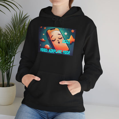 Hooded Sweatshirt - Airplane Mode Mood Sleeping Phone