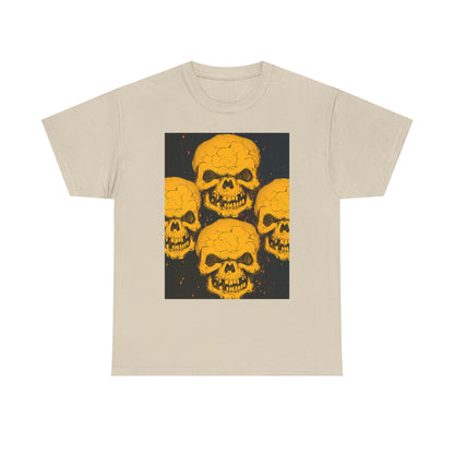 Halloween Skull  Graphic Tee, Unisex Heavy Cotton Tee, Graphic T-Shirt, Casual Wear, Unique Halloween Style, Perfect for Parties
