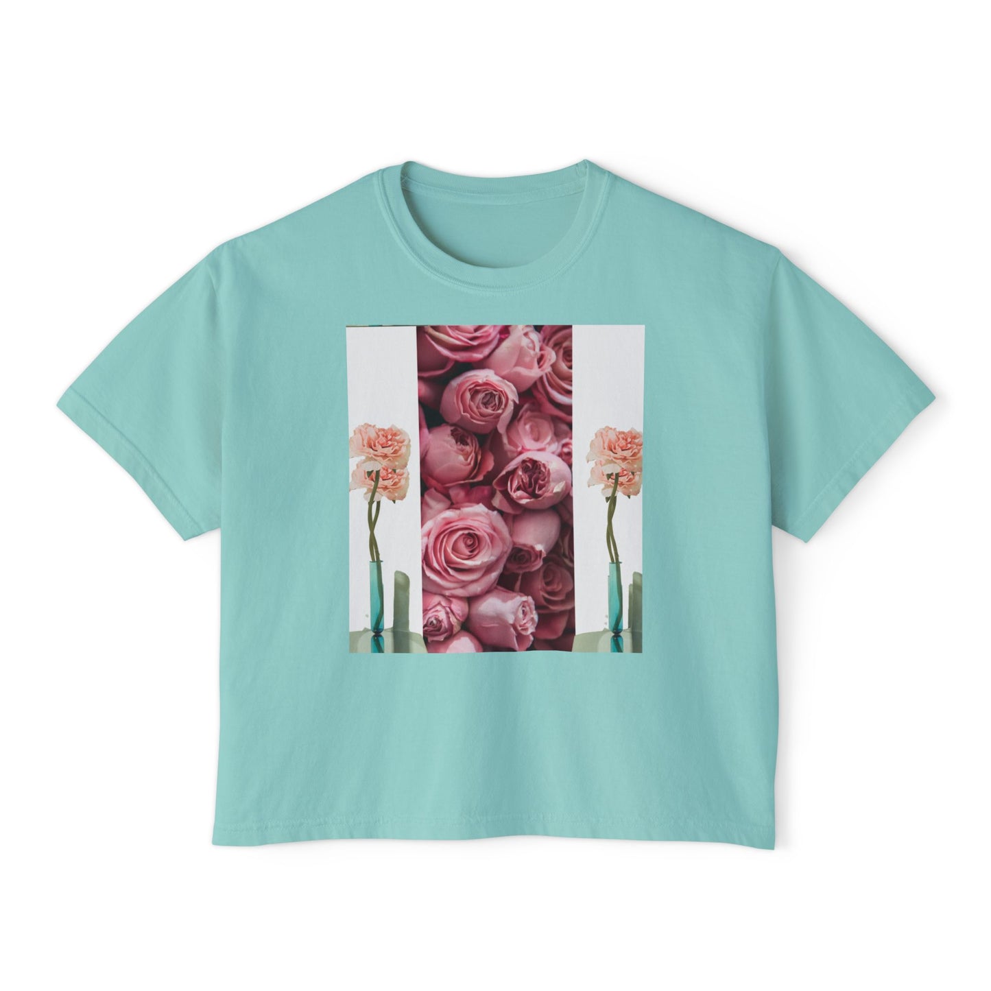 ROSE COLUMNS Women's Boxy Tee, Perfect for Spring, Casual Wear, Gift for Her, Everyday Chic, Comfort Fashion