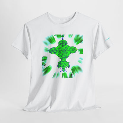 Celtic Green Cross T-Shirt — Vibrant Celtic Knotwork Tee