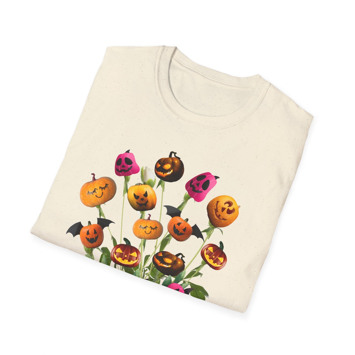 Halloween Pumpkin Bouquet T-Shirt, Cute Fall Tee, Unisex Graphic Shirt, Ideal for Halloween Parties, Seasonal Gift Idea