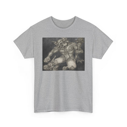 Bull Warrior With Kitten B & W design Unisex Tee