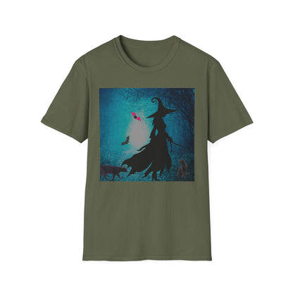 Magical Witch Art T-Shirt, Halloween Tee, Witchy Apparel, Gift for Her, Cute Graphic Shirt, Soft Unisex T-Shirt