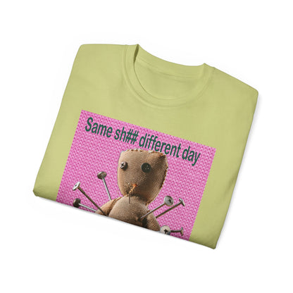 Voodoo Doll Humor Tee, Fun Statement T-Shirt for Everyday Wear, Gift for Friends, Casual Style, Quirky Graphic Shirt, Perfect for Parties