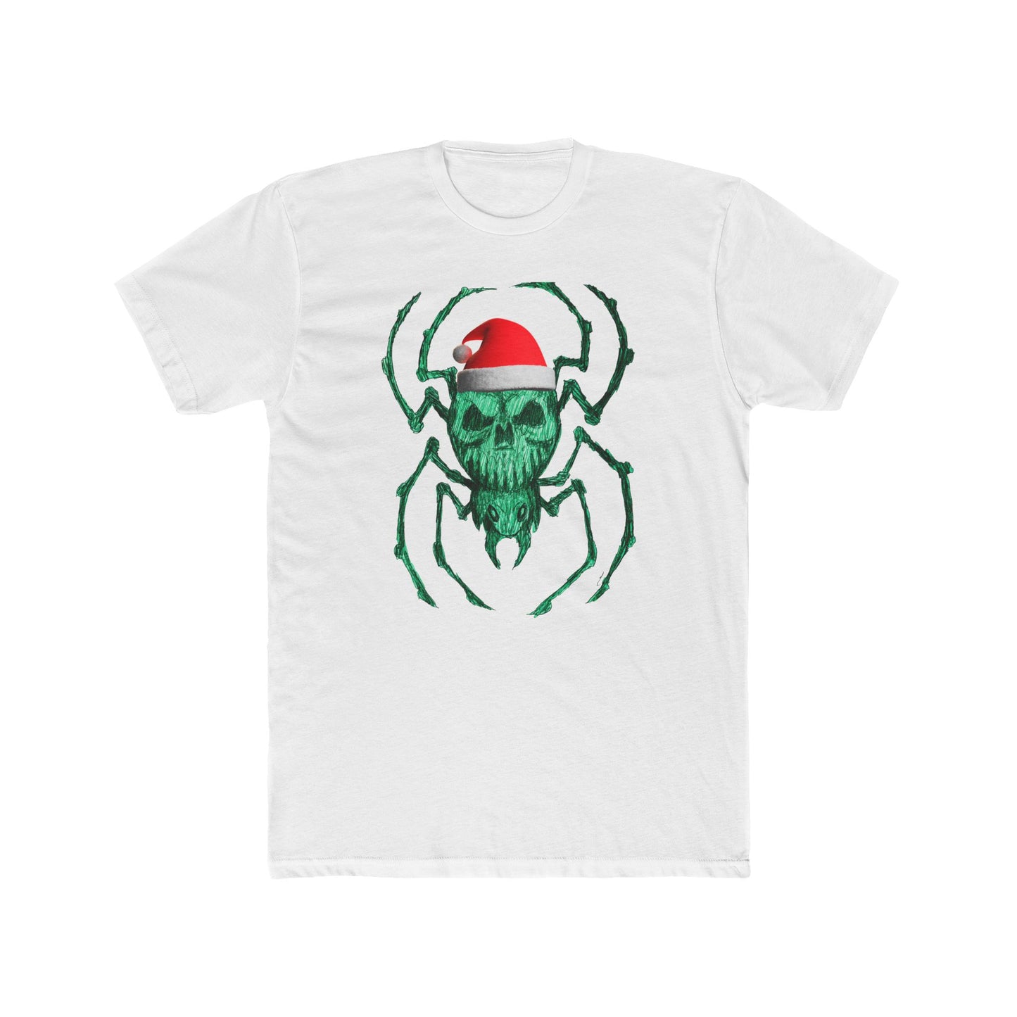 Skull Spider Tee — Festive Santa Hat Christmas Tee