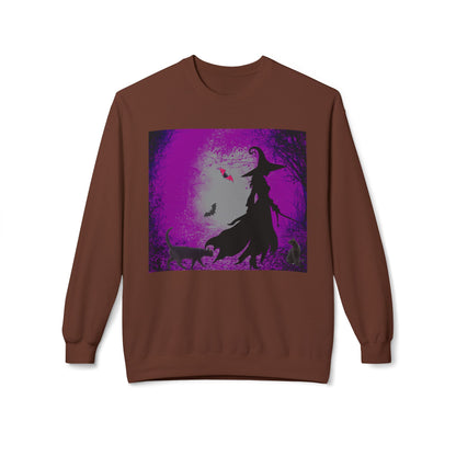 Magical Witchy purple haze Fleece Sweatshirt, Cozy Halloween Apparel, Unisex Crewneck, Witchy Gifts, Autumn Fashion, Enchanted Style