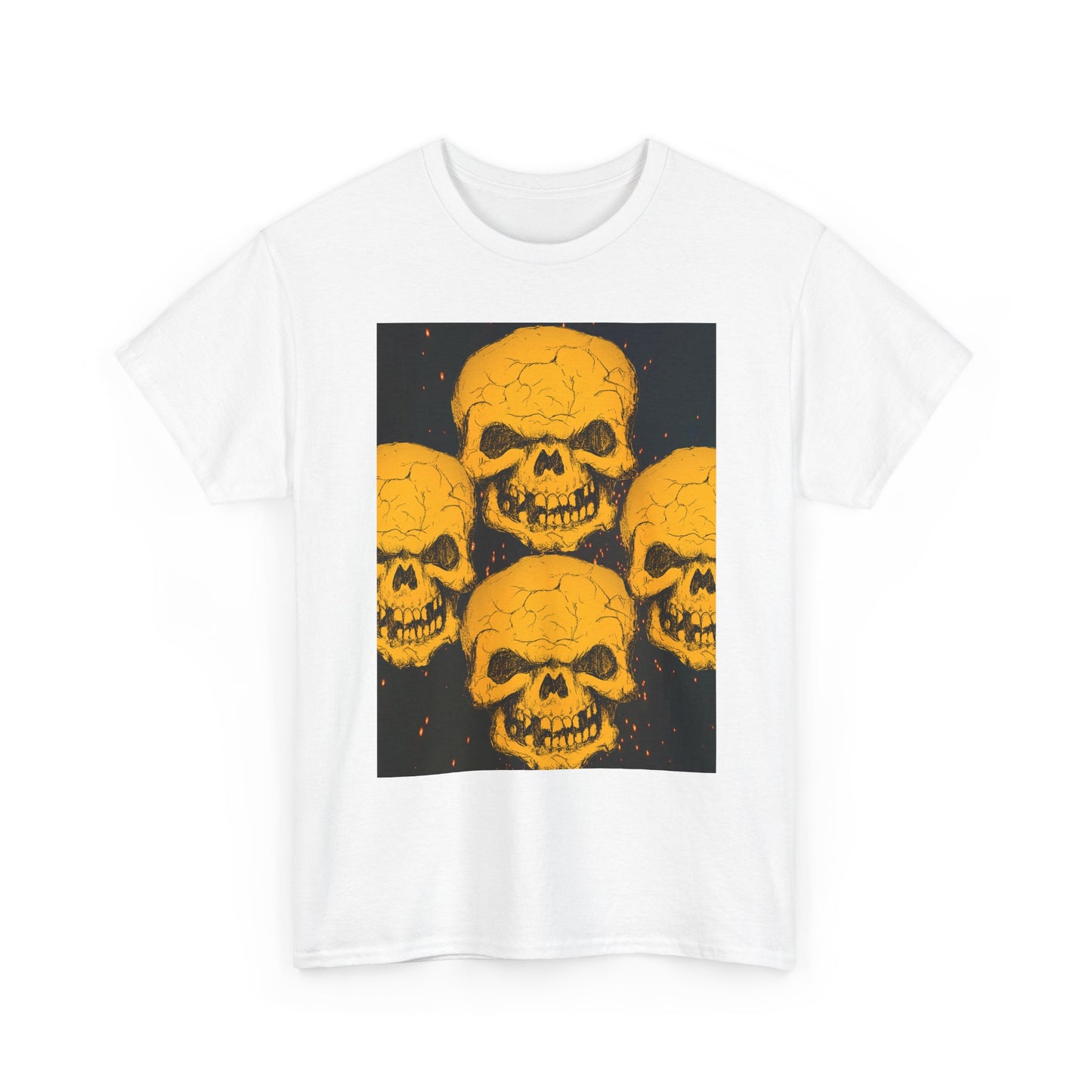 Halloween Skull  Graphic Tee, Unisex Heavy Cotton Tee, Graphic T-Shirt, Casual Wear, Unique Halloween Style, Perfect for Parties