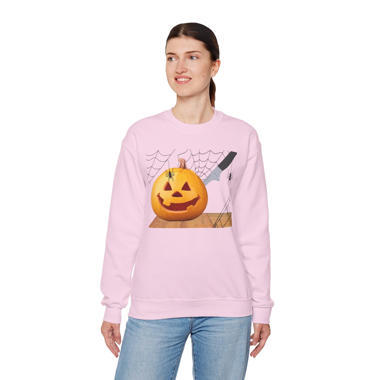 Halloween Horror Smiling Pumpkin Face Sweatshirt