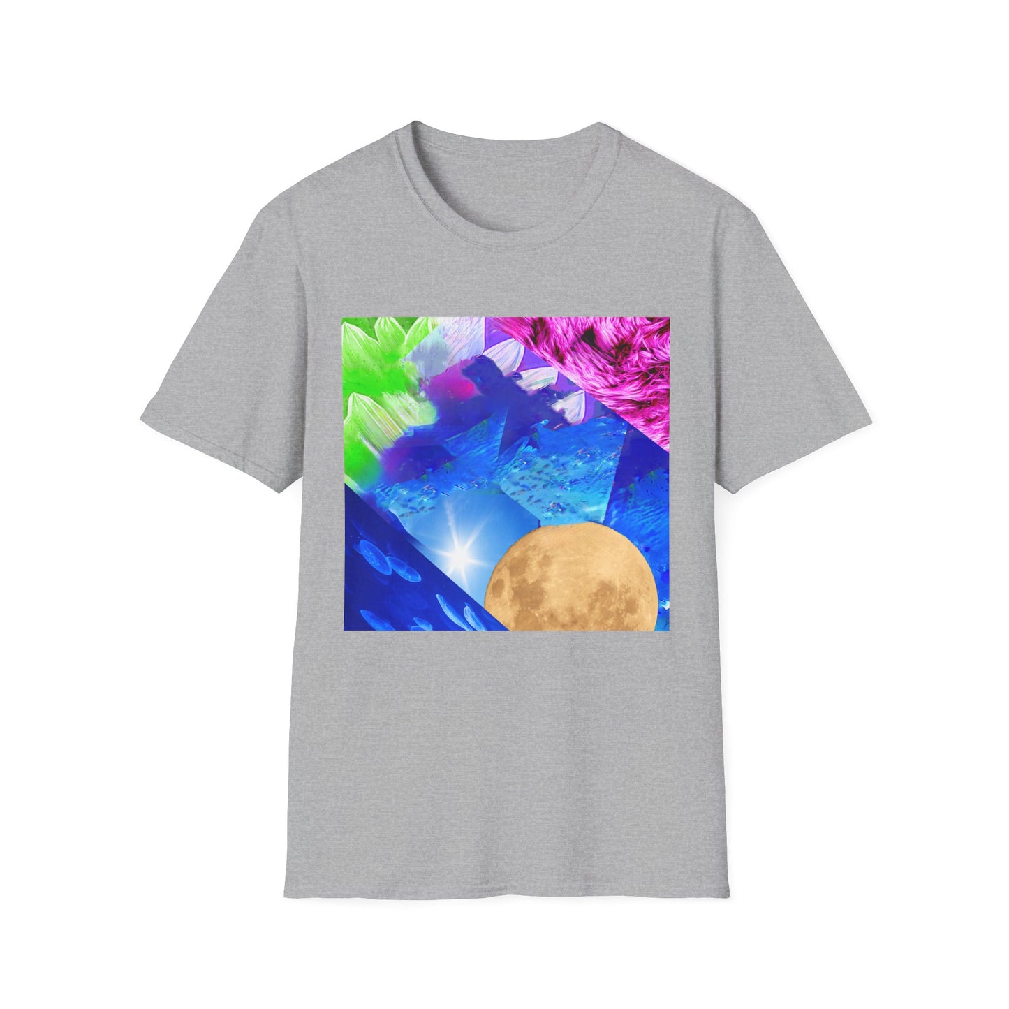 Colorful Moonlit Distorted Vibes Unisex T-Shirt, Graphic Tee, Casual Wear, Summer Fashion, Trendy Gift for Friends