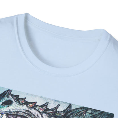 Graphic Dragon Art Unisex T-Shirt, Unique Gift for Ocean Lovers, Summer Vibes, Casual Wear, Perfect for Beach Days, Art Parties