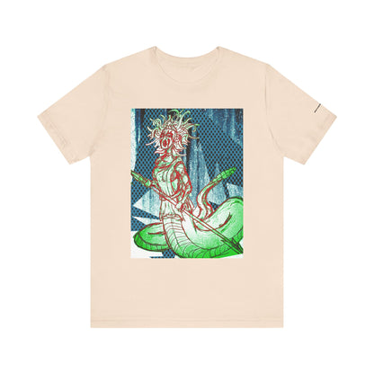 Mythic Serpent Goddess Tee — Neon Medusa Illustration T-Shirt