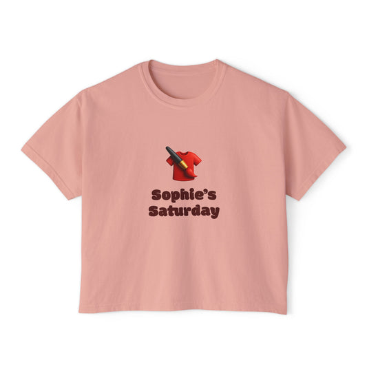 Sophie's Saturday Women's Boxy Tee | Cute Casual Top, Weekendwear, Gift for Her, Funny Graphic T-Shirt, Summer Style, Relaxed Fit