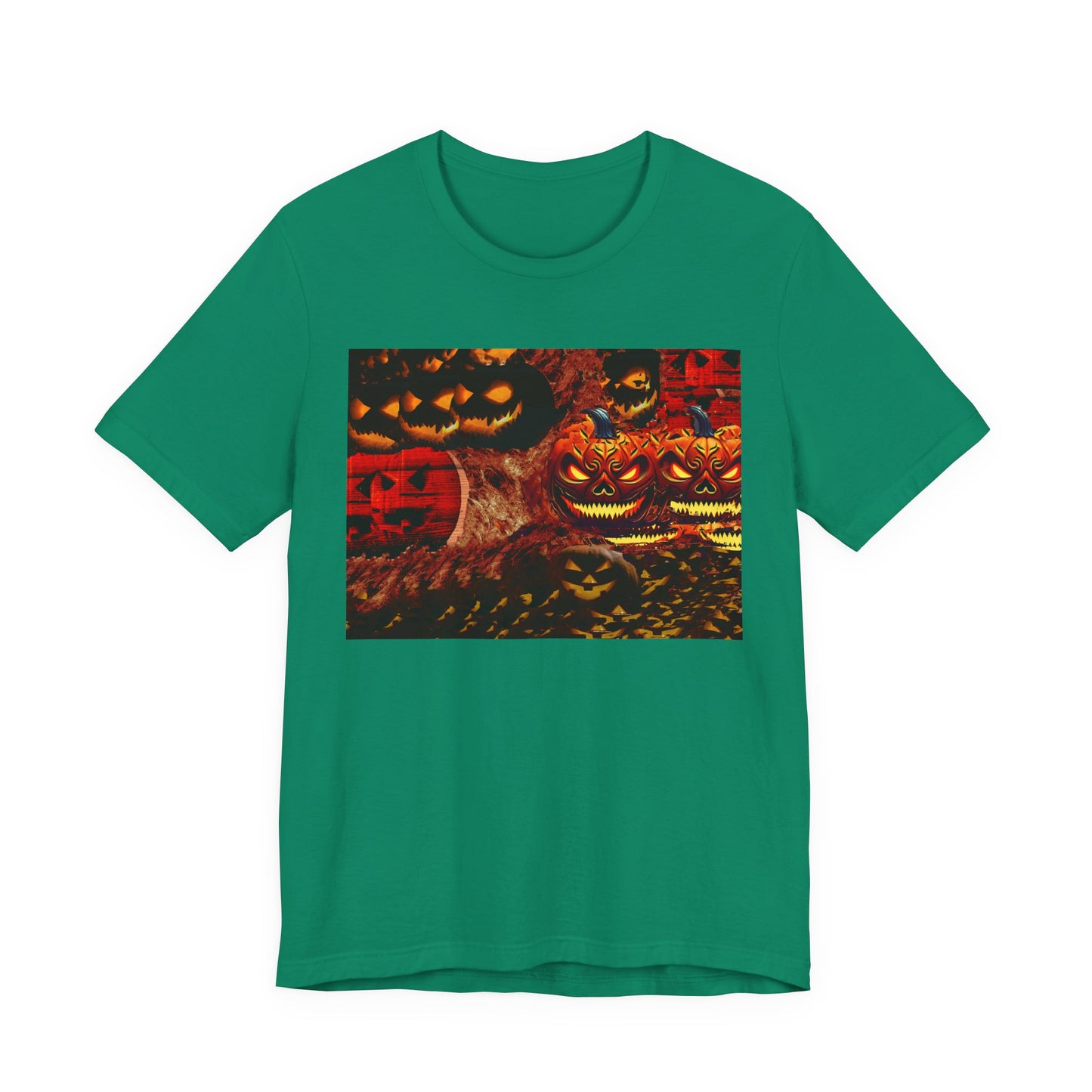 Halloween Distorted Pumpkin Graphic Tee, Unisex T-Shirt for Autumn, Spooky Season Top, Halloween Costume Idea, Men's & Women's Casual Wear