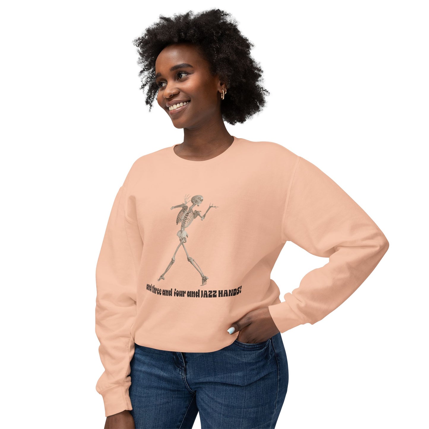 Skeleton Dance Unisex Lightweight Crewneck Sweatshirt, Halloween Sweater, Funny Gift, Casual Wear, Dance Lovers Sweatshirt, Unique Apparel