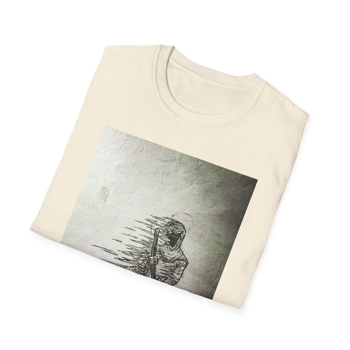 Artistic Grim Reaper Graphic Unisex Softstyle T-Shirt, Cool Gift for Nature Lovers, Casual Wear, Eco-Friendly Fashion, Birthday Gift, Summer Outfit