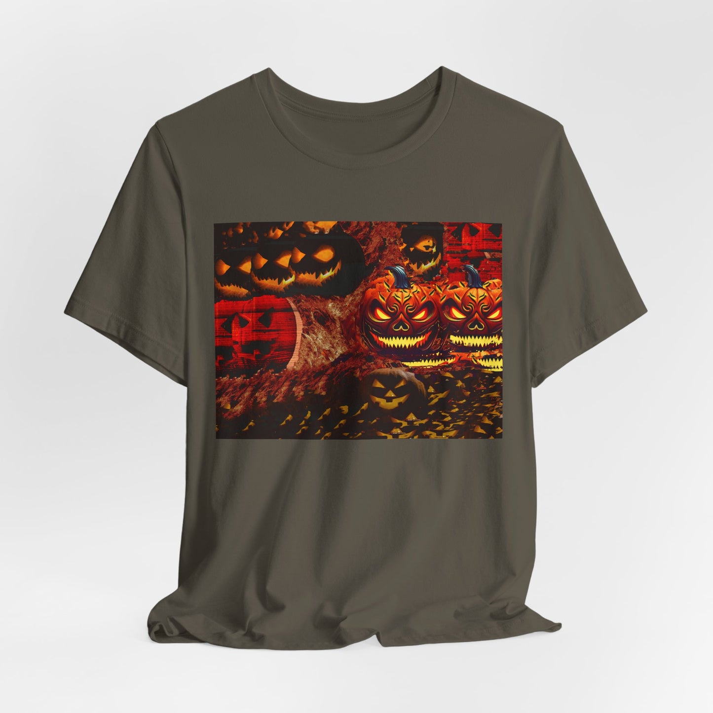 Halloween Distorted Pumpkin Graphic Tee, Unisex T-Shirt for Autumn, Spooky Season Top, Halloween Costume Idea, Men's & Women's Casual Wear