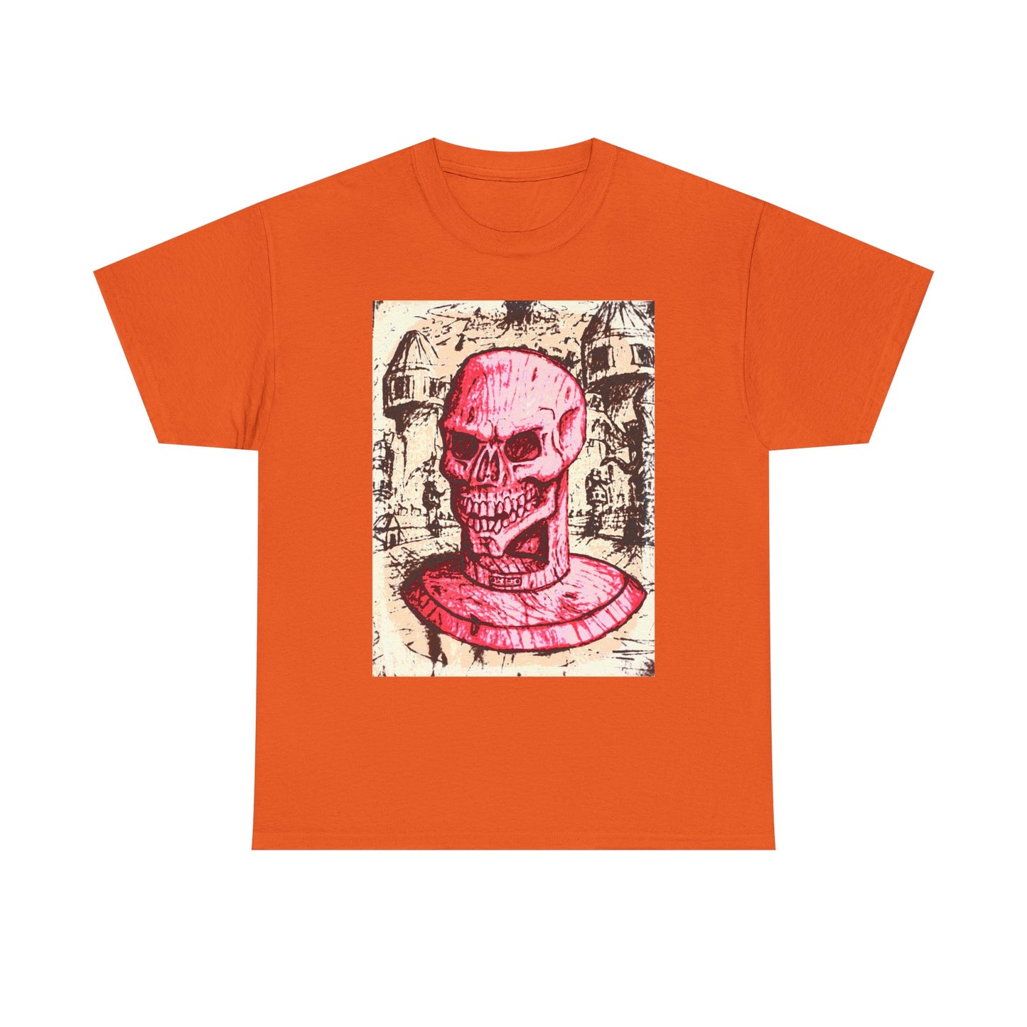 Vibrant Skull Graphic Tee, Unisex Heavy Cotton Shirt, Art Tee, Halloween Apparel, Edgy Casual Wear, Unique Gift