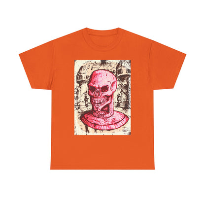Vibrant Skull Graphic Tee, Unisex Heavy Cotton Shirt, Art Tee, Halloween Apparel, Edgy Casual Wear, Unique Gift