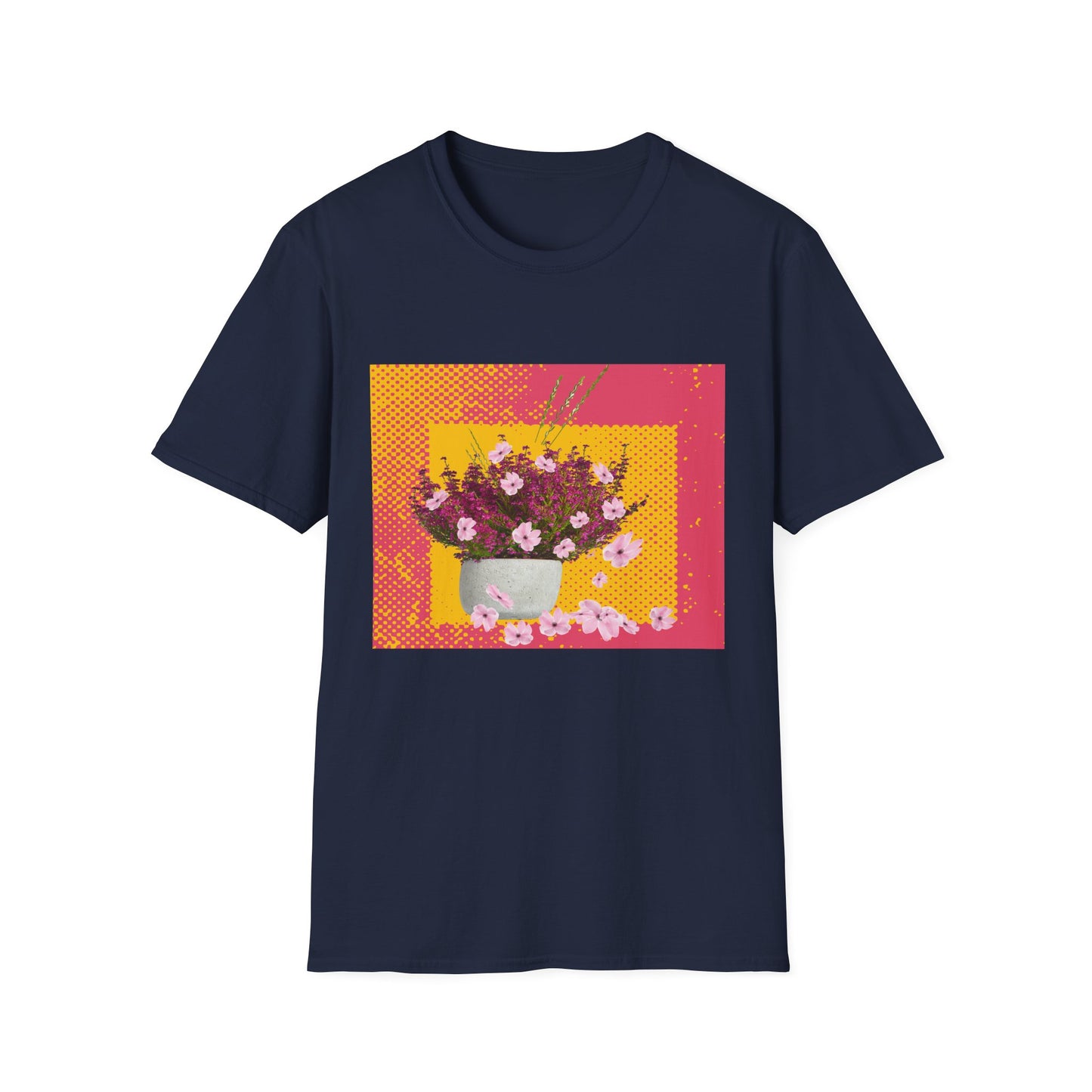 Floral Bouquet Textured Unisex Softstyle T-Shirt, Casual Tee, Gift for Garden Lovers, Spring Fashion, Housewarming Gift, Floral Art