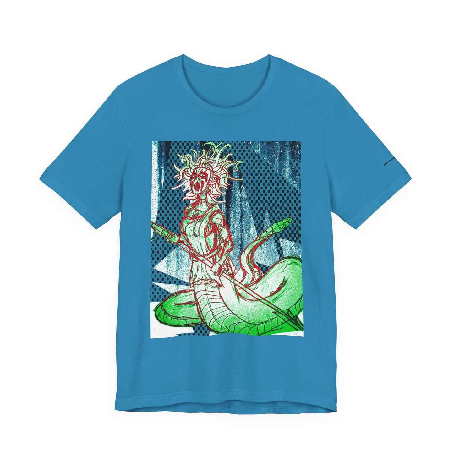 Mythic Serpent Goddess Tee — Neon Medusa Illustration T-Shirt