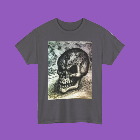 Skull Town Center Graphic Unisex Heavy Cotton Tee