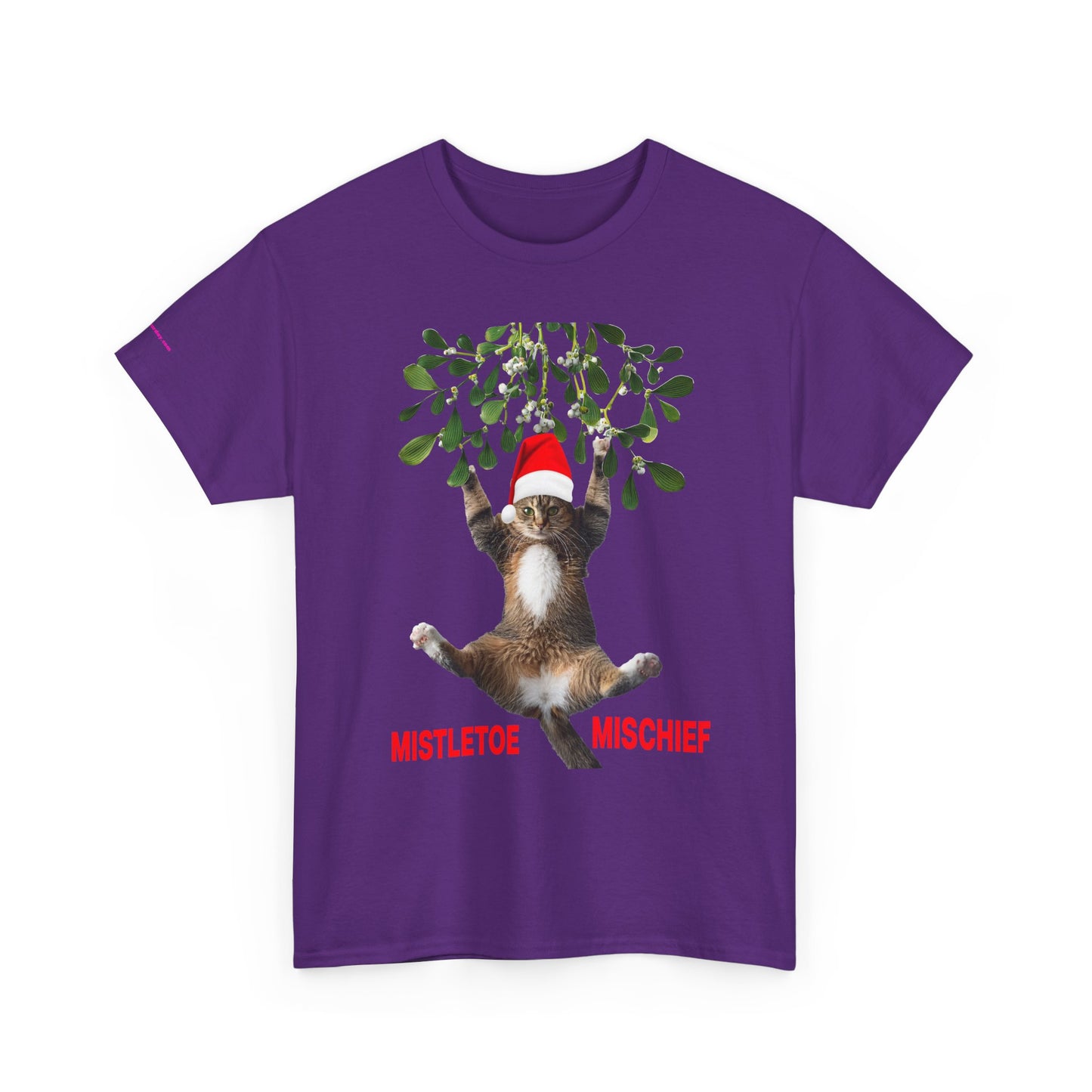 Christmas Cat & Mistletoe Tee — "Mistletoe Mischief" Holiday T-Shirt