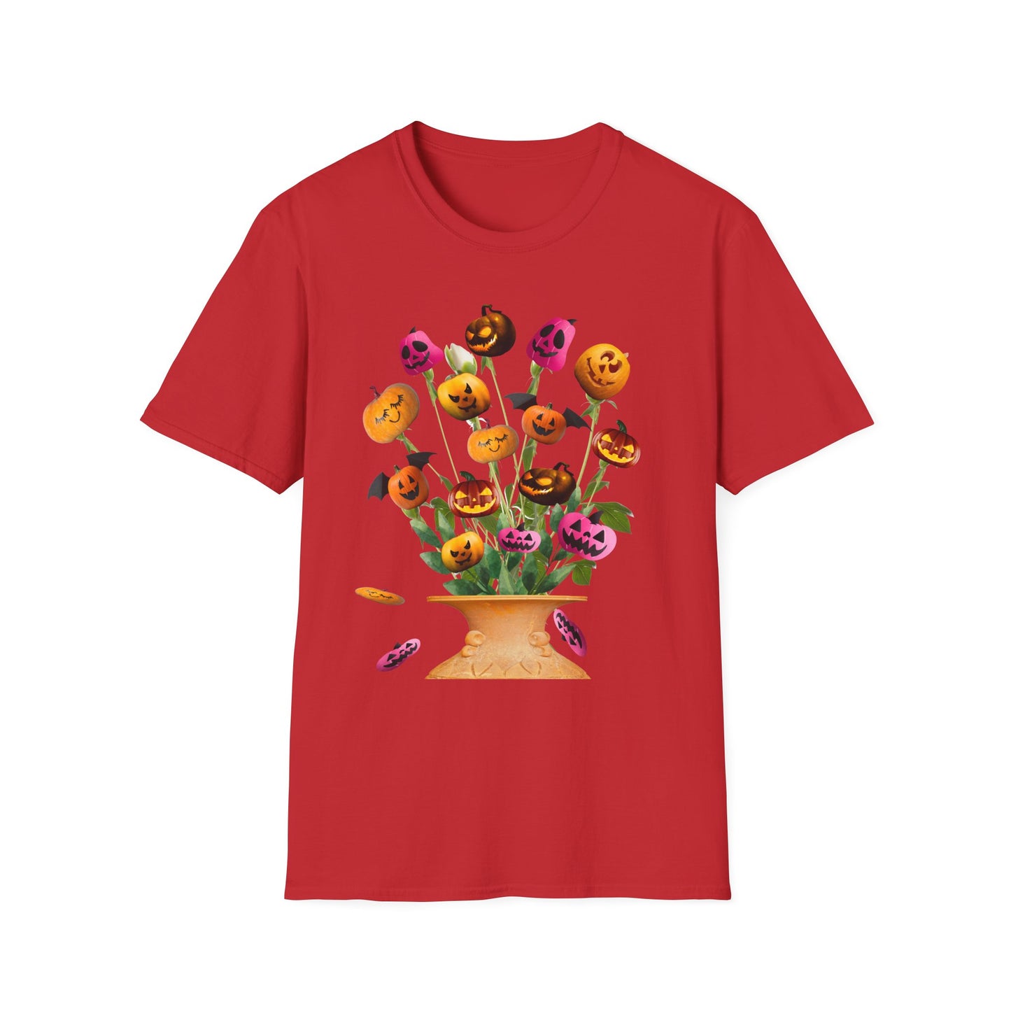 Halloween Pumpkin Bouquet T-Shirt, Cute Fall Tee, Unisex Graphic Shirt, Ideal for Halloween Parties, Seasonal Gift Idea